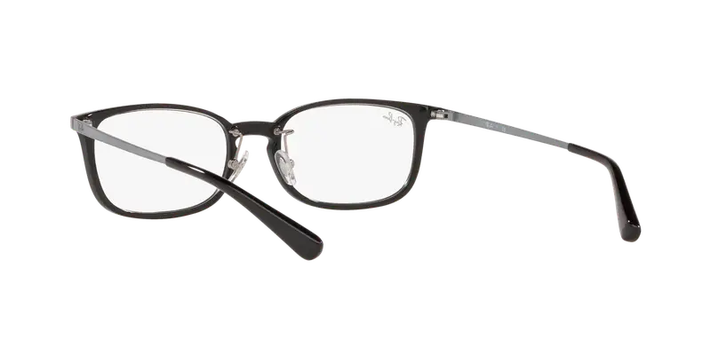 Ray - Ban Unisex RX7182D 5985 Montature da vista Iniettato Nero Trasparente Squadrata Normale miniatura 3