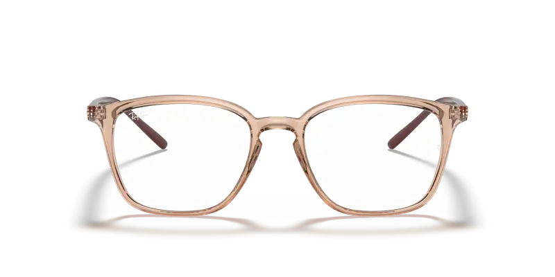 Ray - Ban Unisex RX7185 5940 Montature da vista Iniettato Marrone Trasparente Squadrata Normale miniatura 2