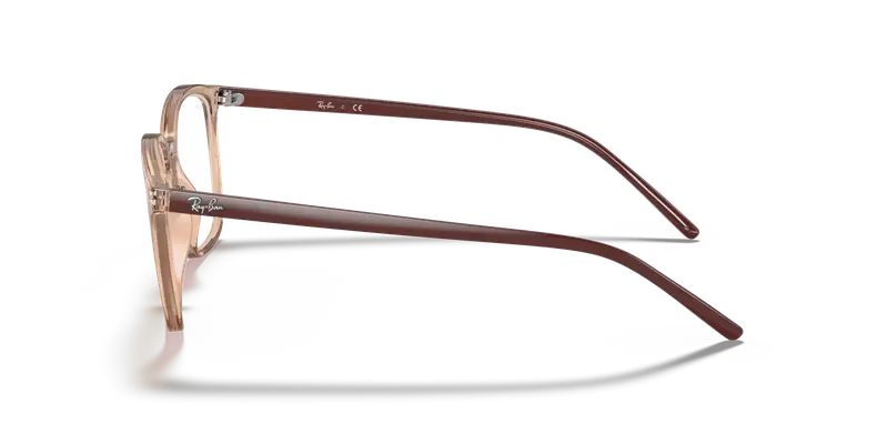 Ray - Ban Unisex RX7185 5940 Montature da vista Iniettato Marrone Trasparente Squadrata Normale miniatura 3