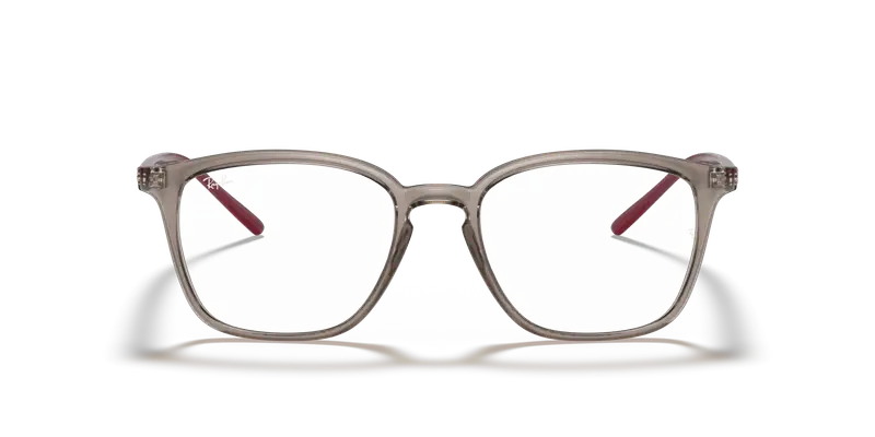 Ray - Ban Unisex RX7185 8083 Montature da vista Iniettato Grigio Trasparente Squadrata Normale miniatura 2