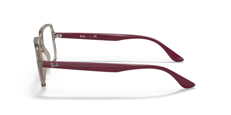 Ray - Ban Unisex RX7198 8083 Montature da vista Iniettato Grigio Trasparente Squadrata Normale miniatura 3