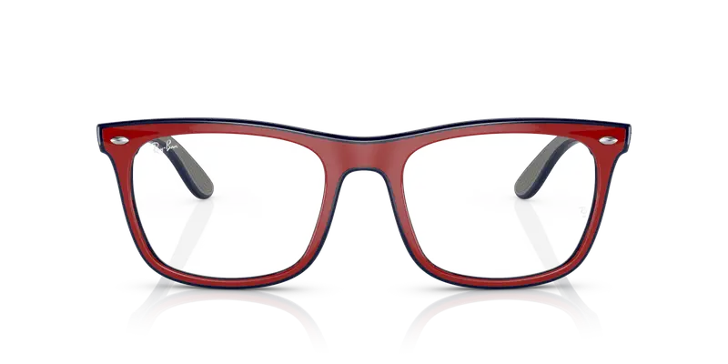 Ray - Ban Unisex RX7209 8215 Montature da vista Plastica Rosso Squadrata miniatura 2