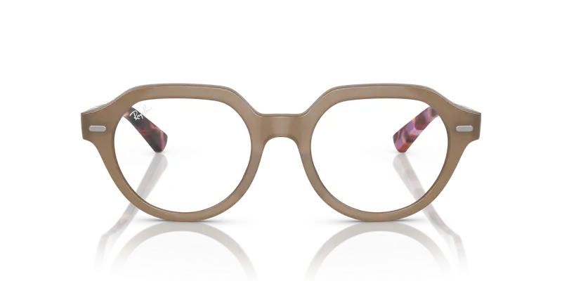 Ray - Ban Unisex RX7214 GINA 8258 Montature da vista Acetato Beige Trasparente Squadrata Normale miniatura 2