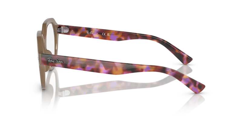 Ray - Ban Unisex RX7214 GINA 8258 Montature da vista Acetato Beige Trasparente Squadrata Normale miniatura 3