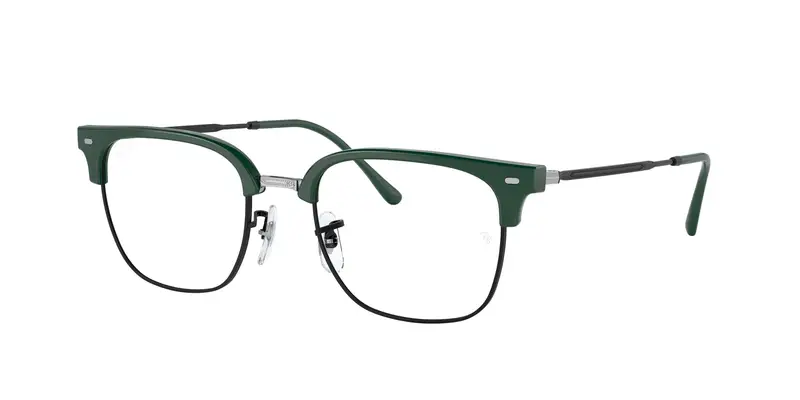 Ray - Ban Unisex RX7216 NEW CLUBMASTER 8208 Montature da vista Acetato Verde Trasparente Squadrata Normale