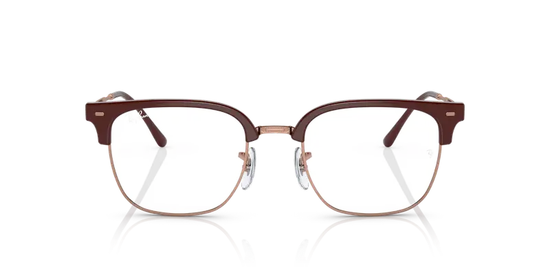 Ray - Ban Unisex RX7216 NEW CLUBMASTER 8209 Montature da vista Acetato Rosso Trasparente Squadrata Normale miniatura 2