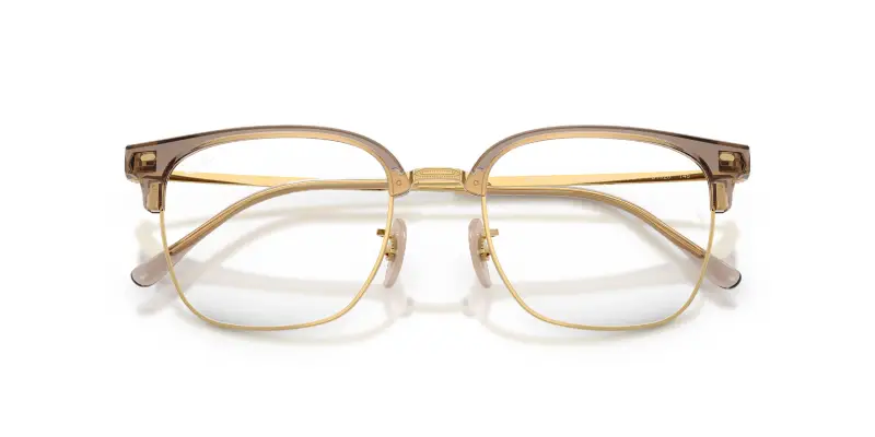 Unisex RX7216 NEW CLUBMASTER 8471 Montature da vista Acetato Beige Trasparente Squadrata Normale miniatura 2