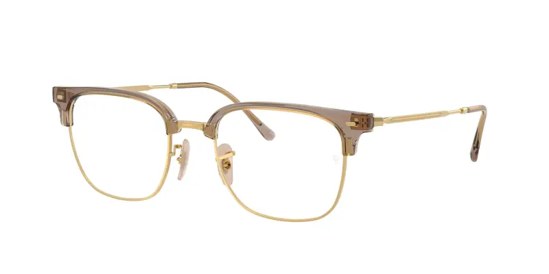 Unisex RX7216 NEW CLUBMASTER 8471 Montature da vista Acetato Beige Trasparente Squadrata Normale