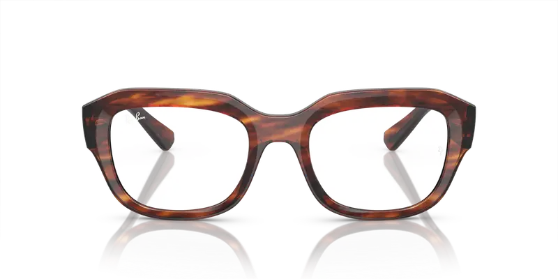 Ray - Ban Unisex RX7225 LEONID 8315 Montature da vista Iniettato Marrone Trasparente Squadrata Normale miniatura 2