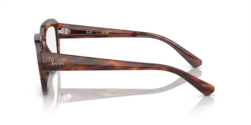 Ray - Ban Unisex RX7225 LEONID 8315 Montature da vista Iniettato Marrone Trasparente Squadrata Normale miniatura 3