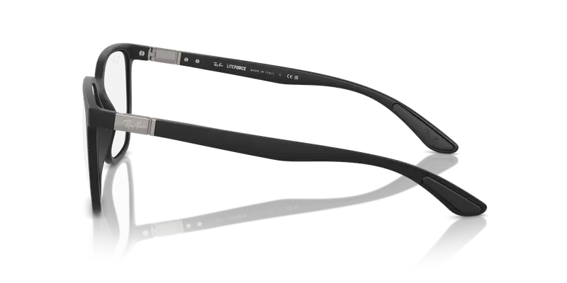 Ray - Ban Unisex RX7235 5204 Montature da vista Peek Nero Trasparente Geometrica Normale miniatura 3