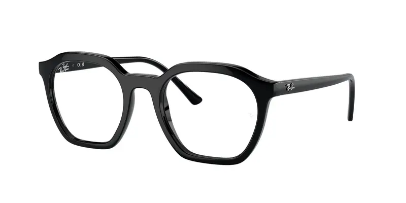 Ray - Ban Unisex RX7238 ALICE 2000 Montature da vista Acetato Nero Trasparente Geometrica Normale