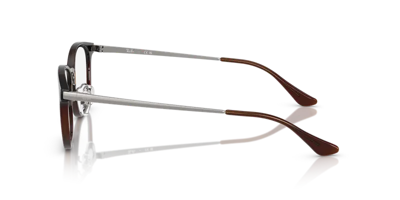 Ray - Ban Unisex RX7247D 5392 Montature da vista Iniettato Marrone Trasparente Squadrata Normale miniatura 3