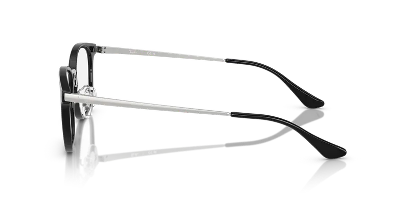 Ray - Ban Unisex RX7247D 5753 Montature da vista Iniettato Nero Trasparente Squadrata Normale miniatura 3