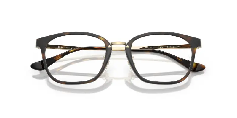 Unisex RX7247D 8472 Montature da vista Iniettato Havana Trasparente Squadrata Normale miniatura 2