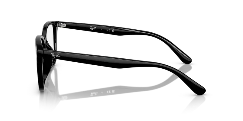 Ray - Ban Unisex RX7248D 2000 Montature da vista Acetato Nero Trasparente Squadrata Normale miniatura 3