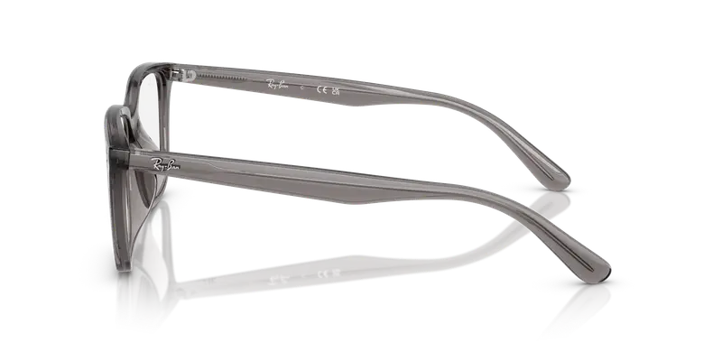 Ray - Ban Unisex RX7248D 8257 Montature da vista Acetato Grigio Trasparente Squadrata Normale miniatura 3