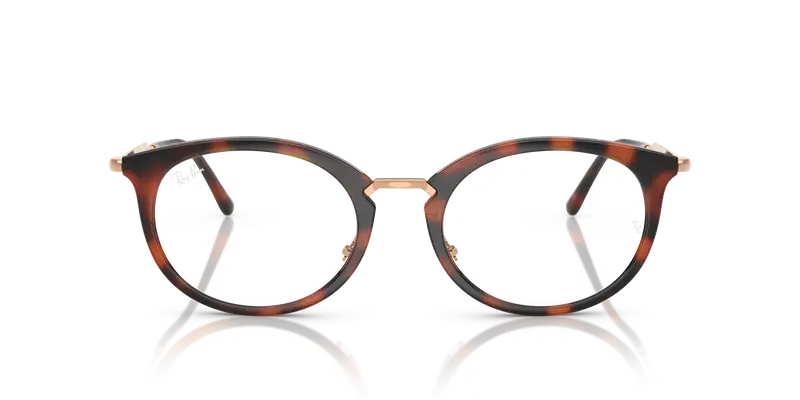 Ray - Ban Unisex RX7255 5687 Montature da vista Nylon Marrone Trasparente Rotonda Normale miniatura 2