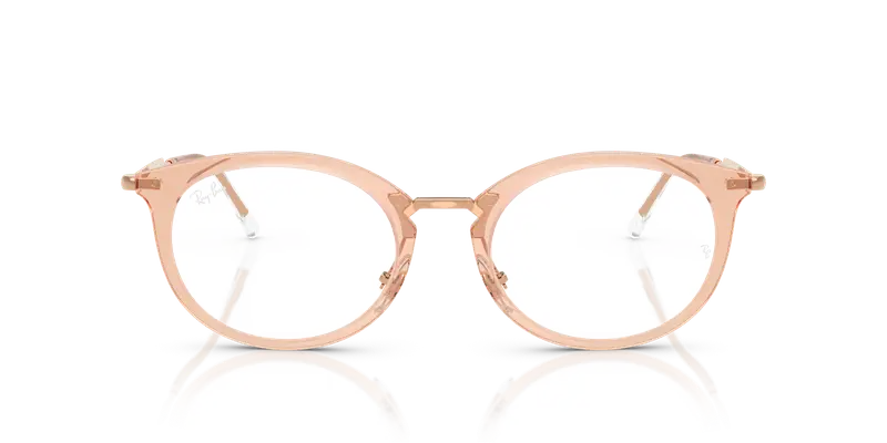 Ray - Ban Unisex RX7255 8124 Montature da vista Nylon Marrone Trasparente Rotonda Normale miniatura 2