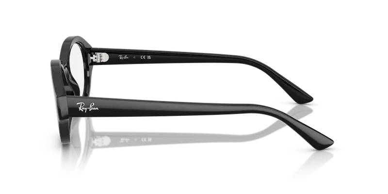 Ray - Ban Unisex RX7257 SHILO 8260 Montature da vista Iniettato Nero Trasparente Rotonda Normale miniatura 3