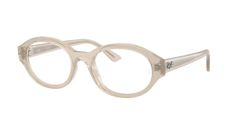 Ray - Ban Unisex RX7257 SHILO 8433 Montature da vista Iniettato Bianco Trasparente Rotonda Normale