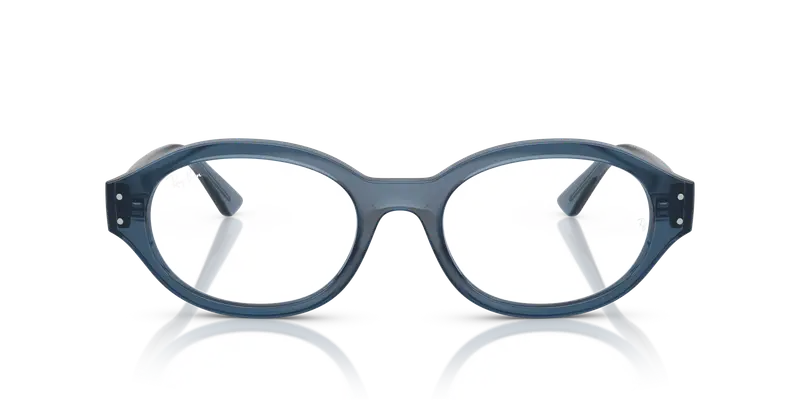 Ray - Ban Unisex RX7257 SHILO 8434 Montature da vista Iniettato Blu Trasparente Rotonda Normale miniatura 2