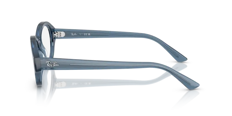 Ray - Ban Unisex RX7257 SHILO 8434 Montature da vista Iniettato Blu Trasparente Rotonda Normale miniatura 3
