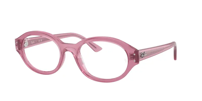 Ray - Ban Unisex RX7257 SHILO 8435 Montature da vista Iniettato Rosa Trasparente Rotonda Normale