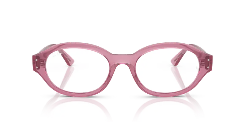 Ray - Ban Unisex RX7257 SHILO 8435 Montature da vista Iniettato Rosa Trasparente Rotonda Normale miniatura 2