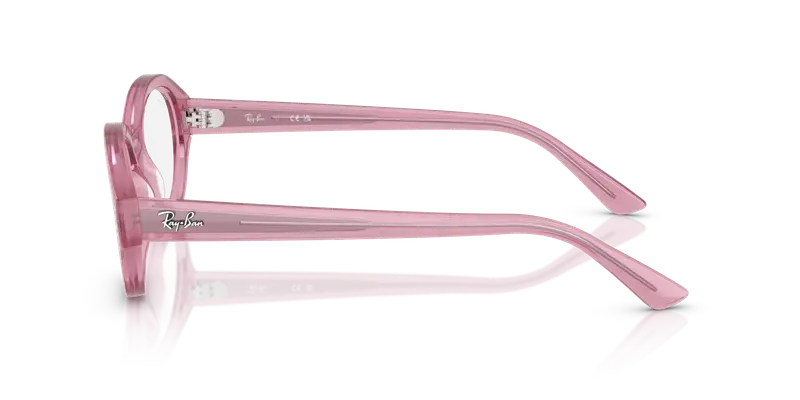 Ray - Ban Unisex RX7257 SHILO 8435 Montature da vista Iniettato Rosa Trasparente Rotonda Normale miniatura 3