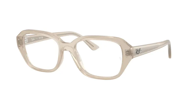 Ray - Ban Unisex RX7258 SHEA 8433 Montature da vista Iniettato Bianco Trasparente Squadrata Normale