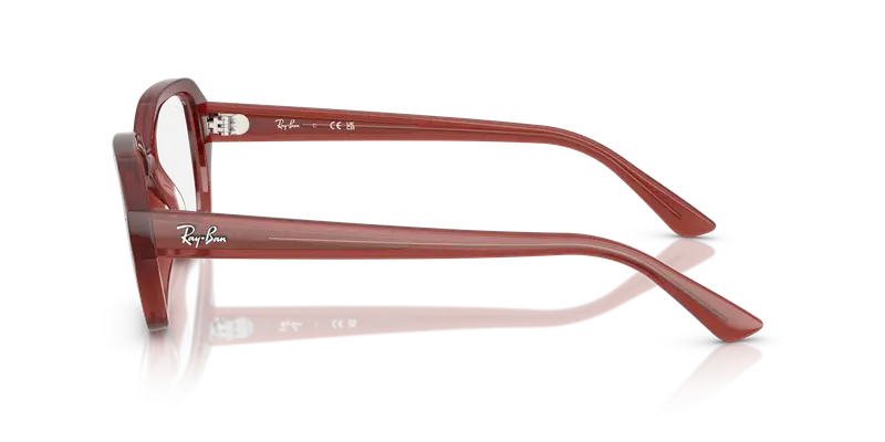 Ray - Ban Unisex RX7258 SHEA 8436 Montature da vista Iniettato Marrone Trasparente Squadrata Normale miniatura 3