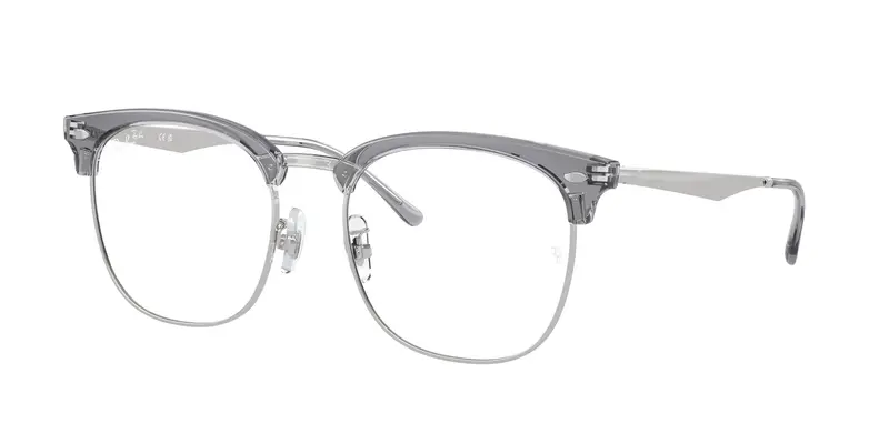Ray - Ban Unisex RX7318D 8326 Montature da vista Iniettato Grigio Trasparente Squadrata Normale