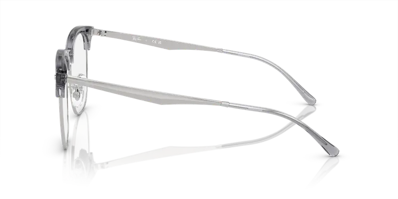 Ray - Ban Unisex RX7318D 8326 Montature da vista Iniettato Grigio Trasparente Squadrata Normale miniatura 3