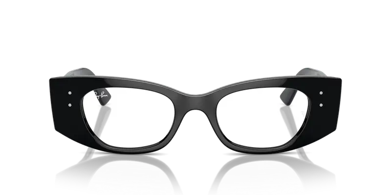 Ray - Ban Unisex RX7327 KAT 8260 Montature da vista Iniettato Nero Trasparente Geometrica Normale miniatura 2