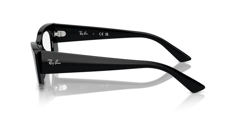 Ray - Ban Unisex RX7327 KAT 8260 Montature da vista Iniettato Nero Trasparente Geometrica Normale miniatura 3