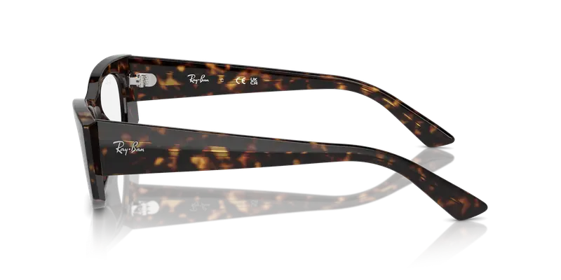 Ray - Ban Unisex RX7327 KAT 8320 Montature da vista Iniettato Tartaruga Trasparente Geometrica Normale miniatura 3