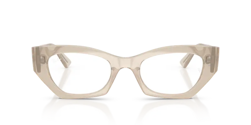 Ray - Ban Unisex RX7330 ZENA 8433 Montature da vista Iniettato Bianco Trasparente Geometrica Normale miniatura 2