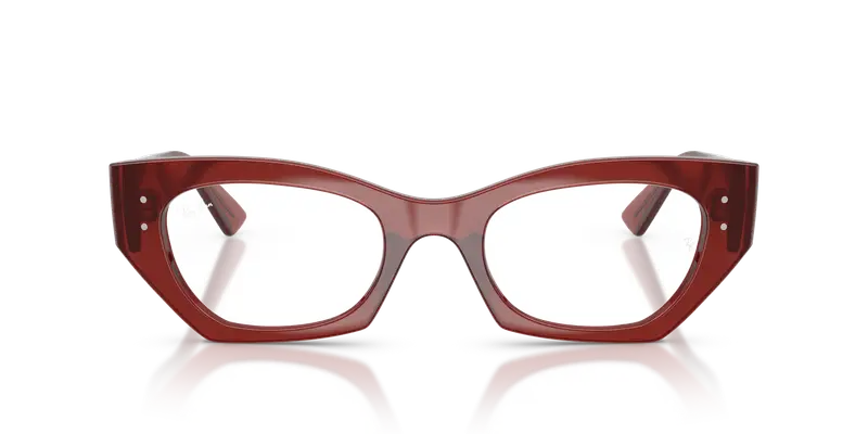 Ray - Ban Unisex RX7330 ZENA 8436 Montature da vista Iniettato Marrone Trasparente Geometrica Normale miniatura 2