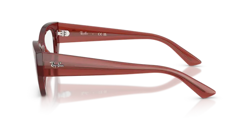 Ray - Ban Unisex RX7330 ZENA 8436 Montature da vista Iniettato Marrone Trasparente Geometrica Normale miniatura 3