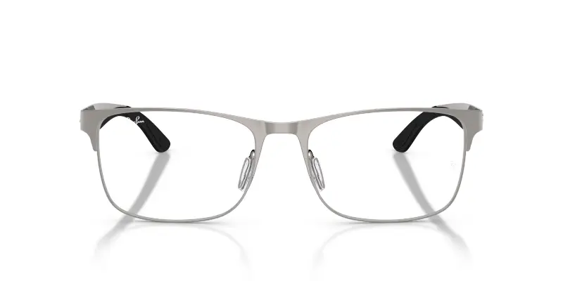 Unisex RX7550 3214 Montature da vista Metallo Grigio Trasparente Squadrata Normale miniatura 3