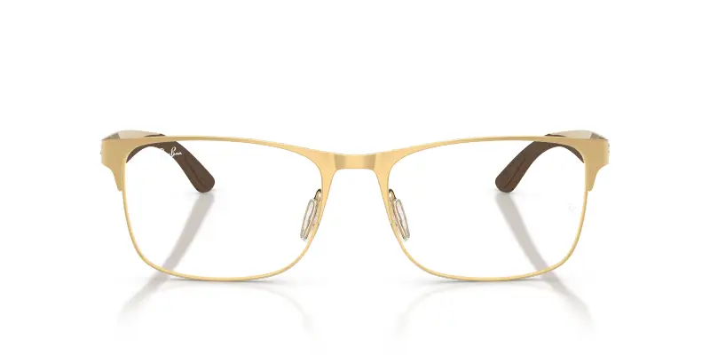 Unisex RX7550 3220 Montature da vista Metallo Oro Trasparente Squadrata Normale miniatura 3