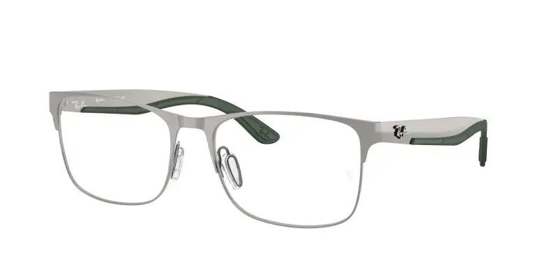 Unisex RX7550 3221 Montature da vista Metallo Grigio Trasparente Squadrata Normale