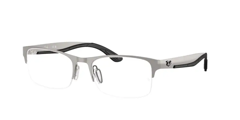 Unisex RX7551 3214 Montature da vista Metallo Grigio Trasparente Squadrata Normale