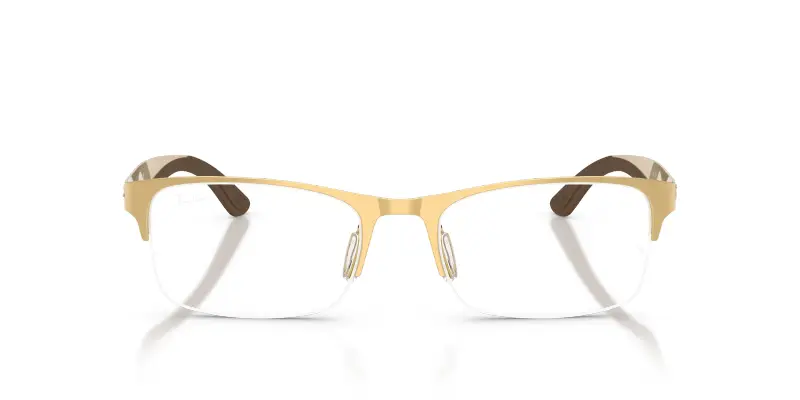 Unisex RX7551 3220 Montature da vista Metallo Oro Trasparente Squadrata Normale miniatura 3