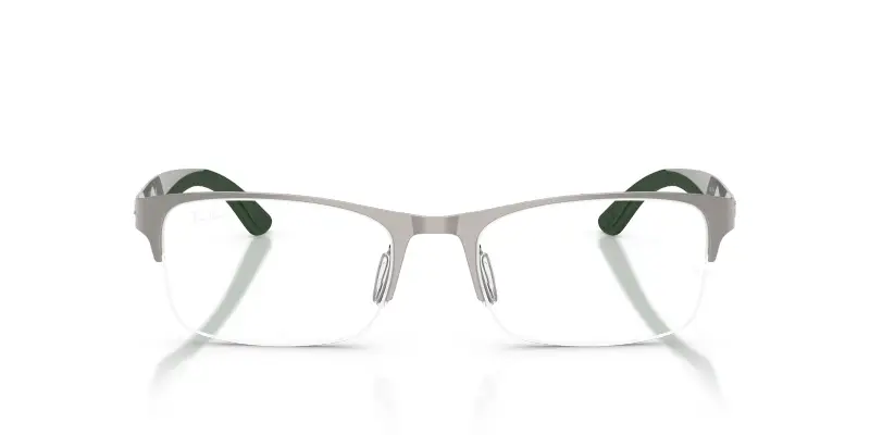 Unisex RX7551 3221 Montature da vista Metallo Grigio Trasparente Squadrata Normale miniatura 3