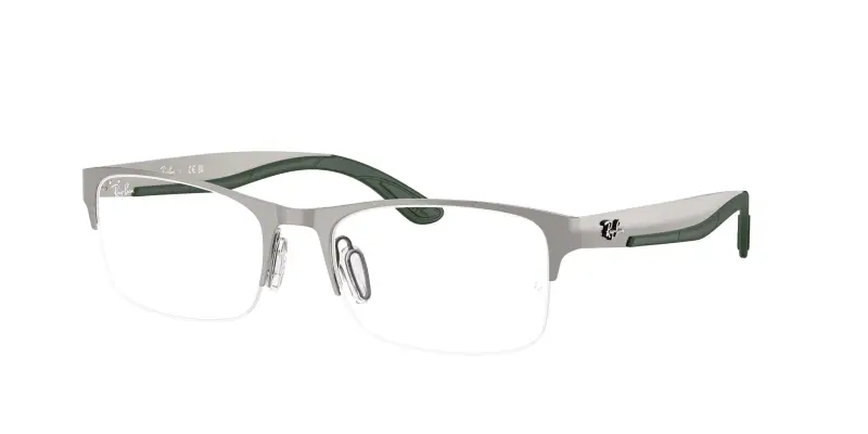 Unisex RX7551 3221 Montature da vista Metallo Grigio Trasparente Squadrata Normale