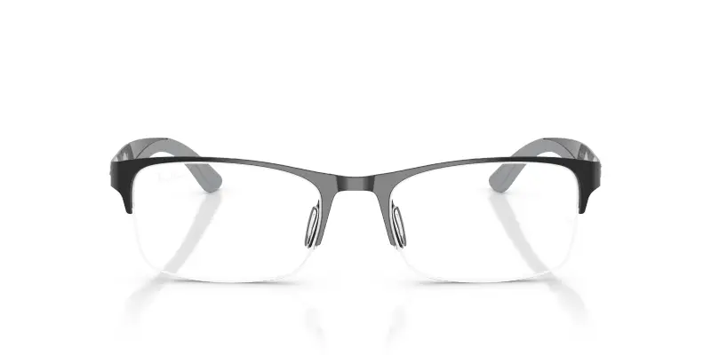 Unisex RX7551 3222 Montature da vista Metallo Nero Trasparente Squadrata Normale miniatura 3