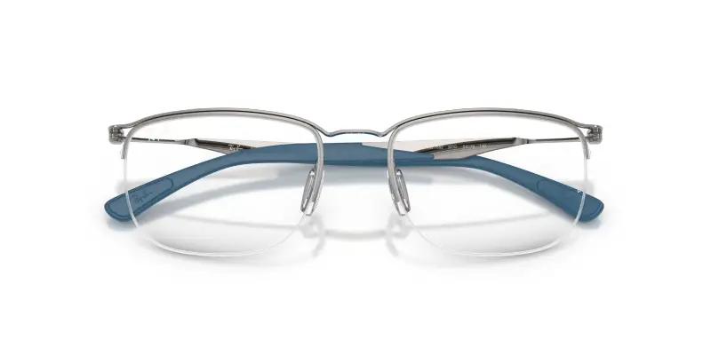 Unisex RX7552 3210 Montature da vista Metallo Grigio Trasparente Squadrata Normale miniatura 2