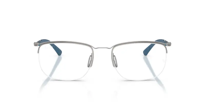 Unisex RX7552 3210 Montature da vista Metallo Grigio Trasparente Squadrata Normale miniatura 3